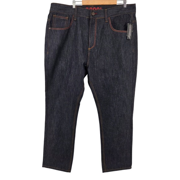 COOGI Mens Jeans 44W Dark Wash Denim Straight Embroidered TRI Nations - Picture 2 of 15